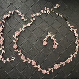 Floral Pink Necklace Set